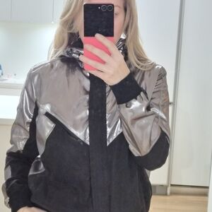 Silver and Black Women's Jacket